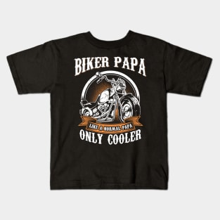 Only Cool Papa Rides Motorcycles T Shirt Rider Gift Kids T-Shirt